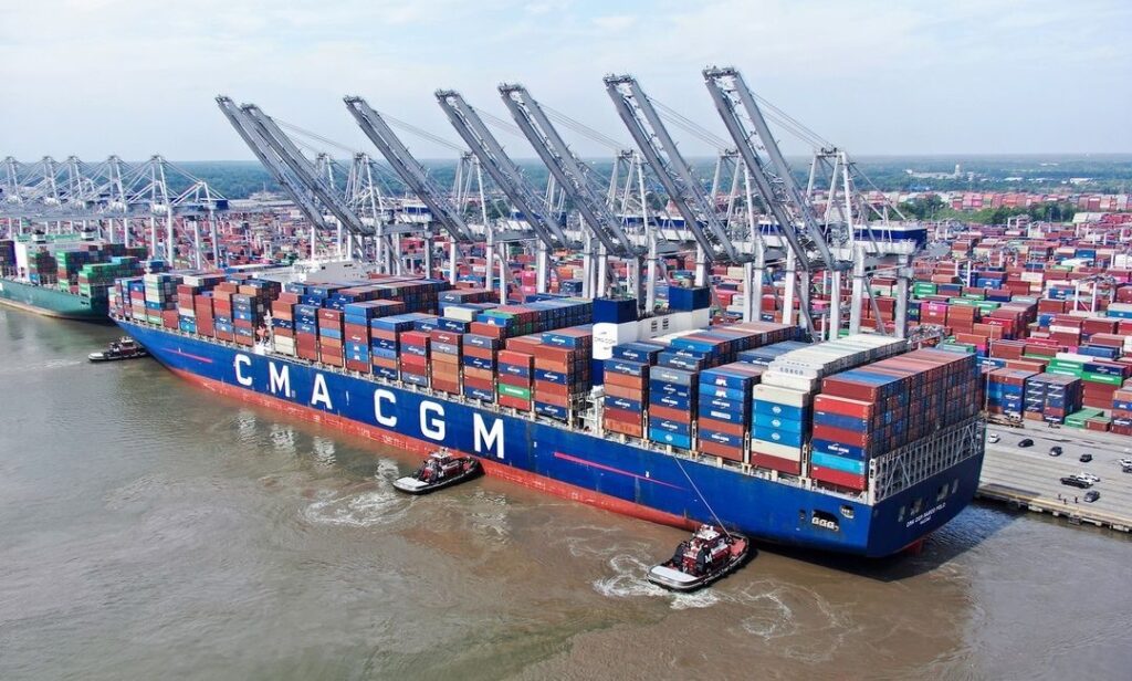 Fiscal Year 2022 was another record-breaker for the Georgia Ports Authority, with container volumes growing 8 percent for a total of 5.76 million twenty-foot equivalent container units. (Credit: Georgia Ports Authority)