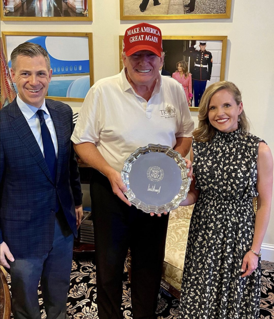 Jim and Amanda Banks with Trump