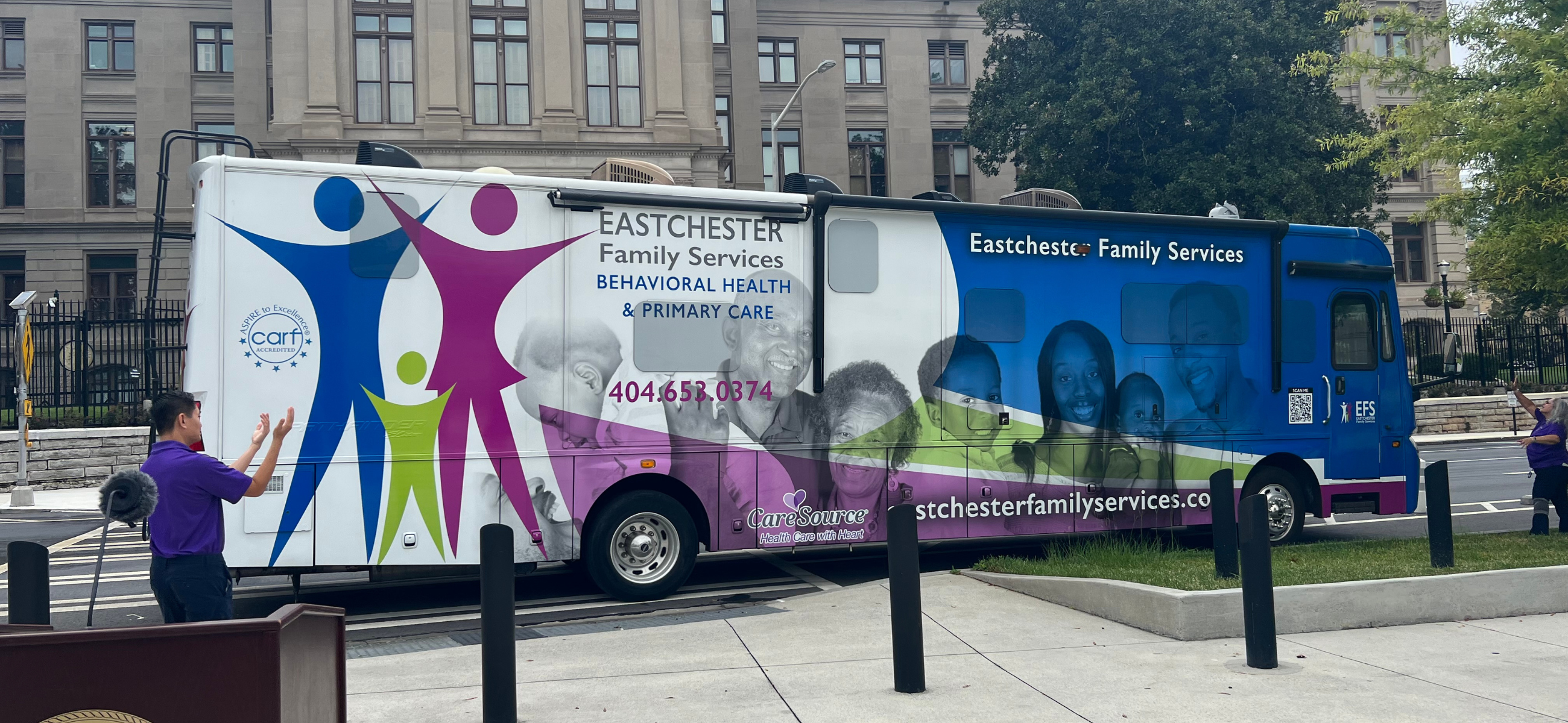 A mobile unit operated by Eastchester Family services. It a retrofitted RV.
