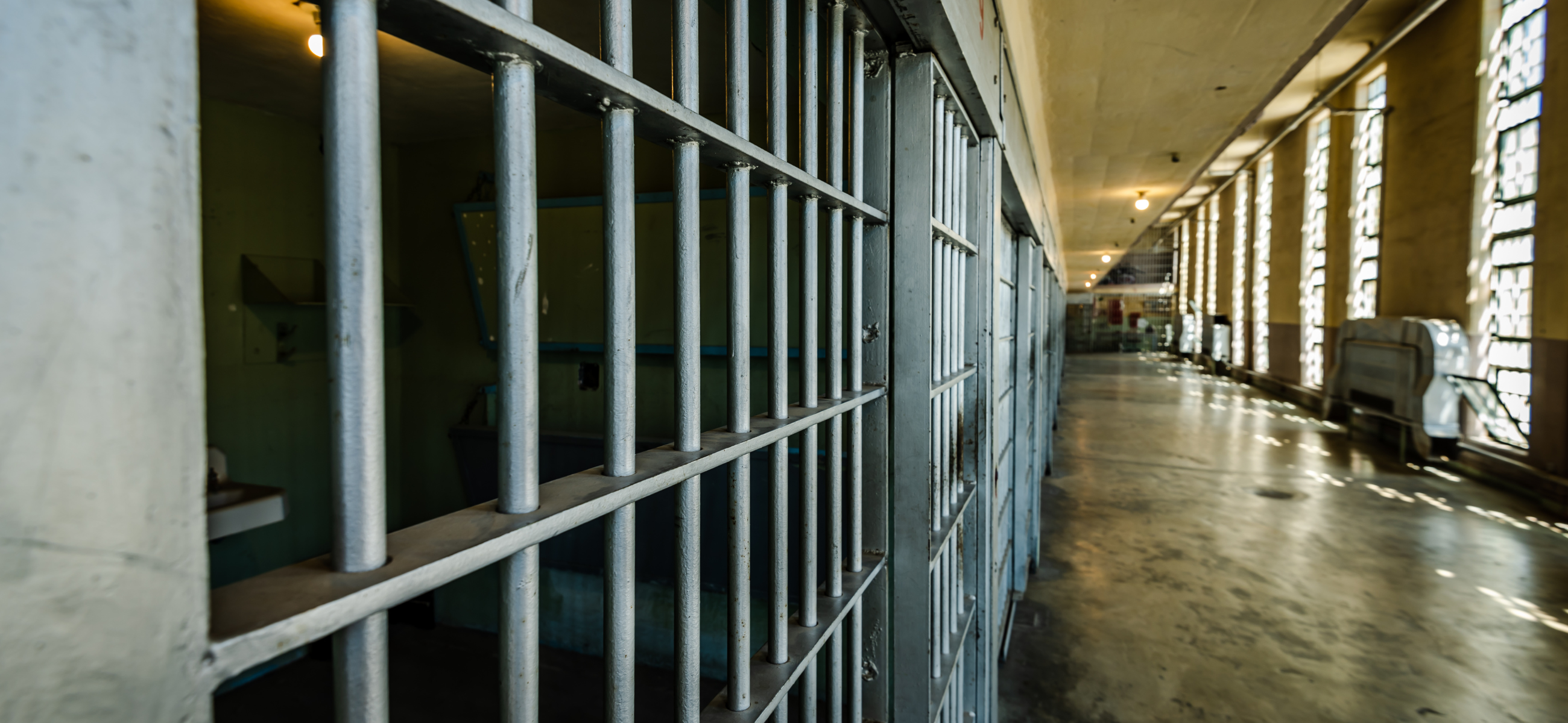 A stock image of a prison cell block.