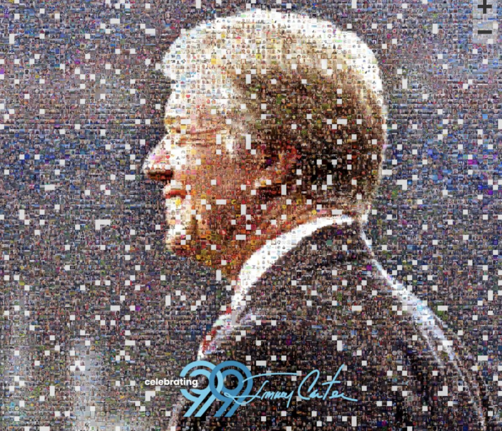 Many Georgians and others are commemorating President Jimmy Carter's birthday by contributing photos and messages to this live mosaic hosted by the Carter Center.