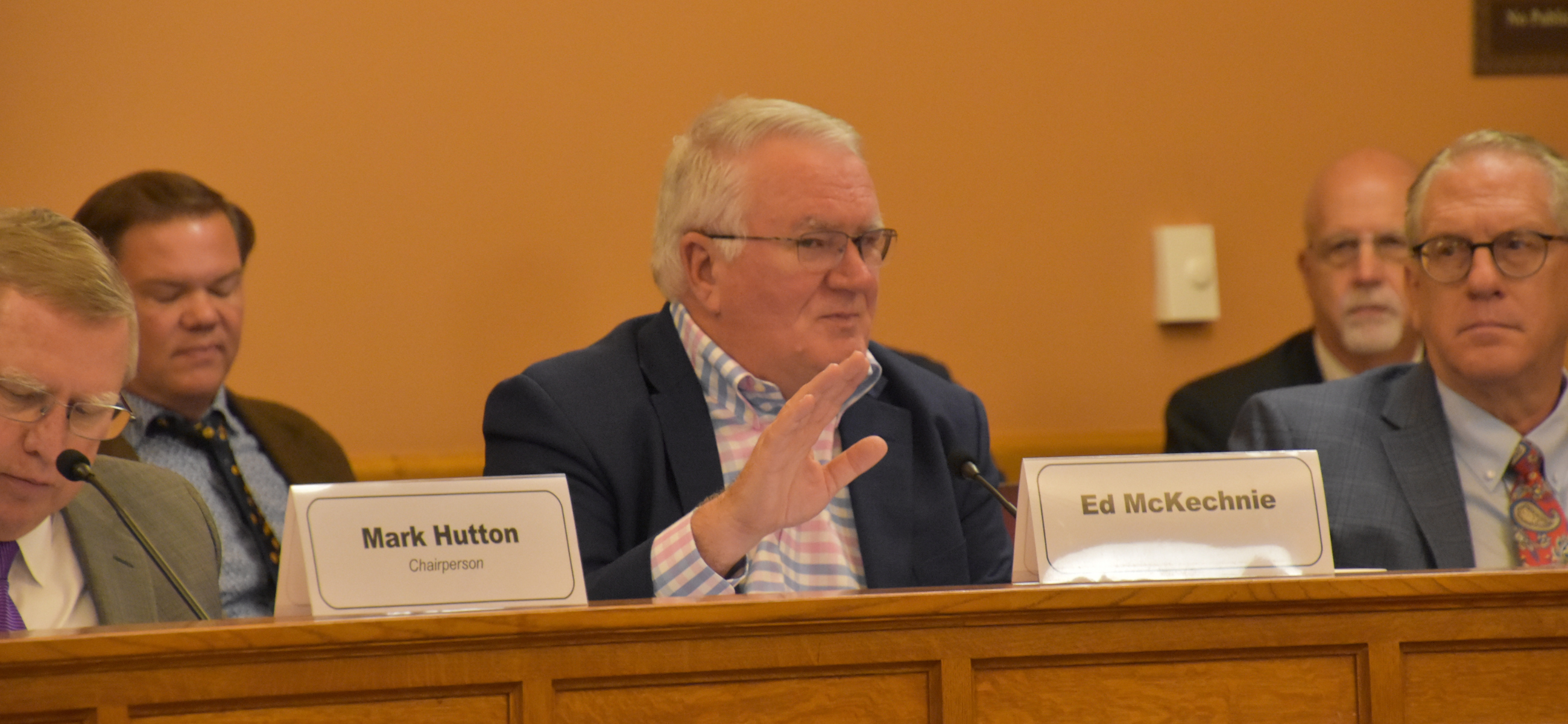 Ed McKechnie speaks during Thursday's meeting of Kansas' Legislative Compensation Commission.
