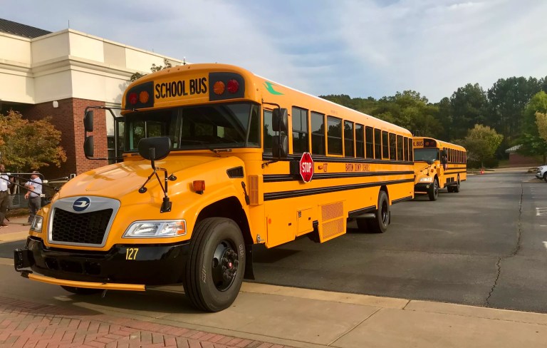 Header photo: Some school districts in Georgia are turning to bus monitors to keep students safe, and drivers less stressed.