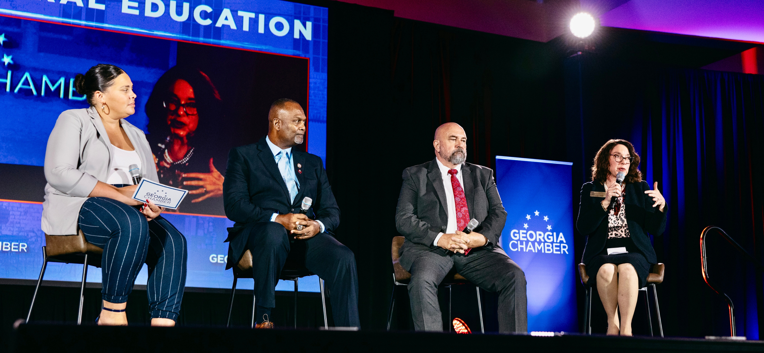 Education leaders present findings at the Georgia Chamber of Commerce Rural Prosperity Summit. (Credit: Georgia Chamber of Commerce)