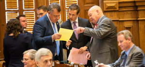 Sen. Steve Gooch (R - Dahlonega), Sen. Greg Dolezal (R - Cumming) and Sen. Mike Dugan (R - Carrollton)