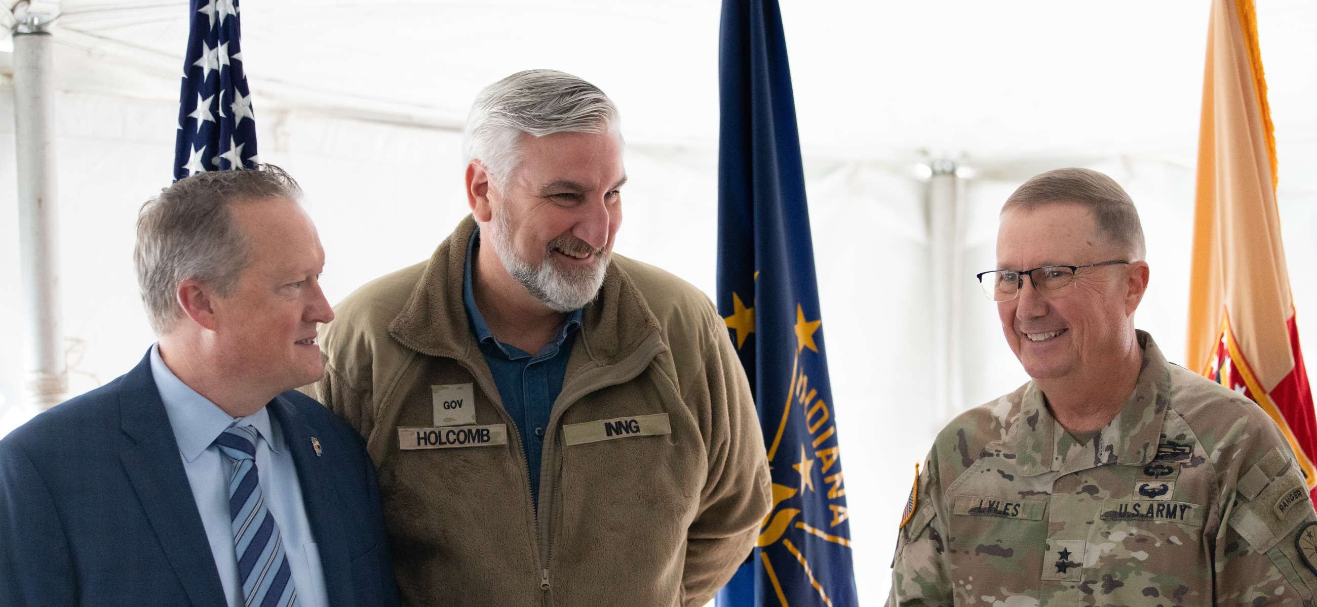 Gov. Holcomb with the Indiana national guard's general