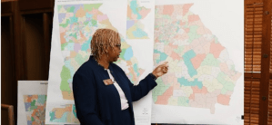 Rep. Doreen Carter reviews the maps during the 2021 special session. (Credit: Georgia House of Representatives)