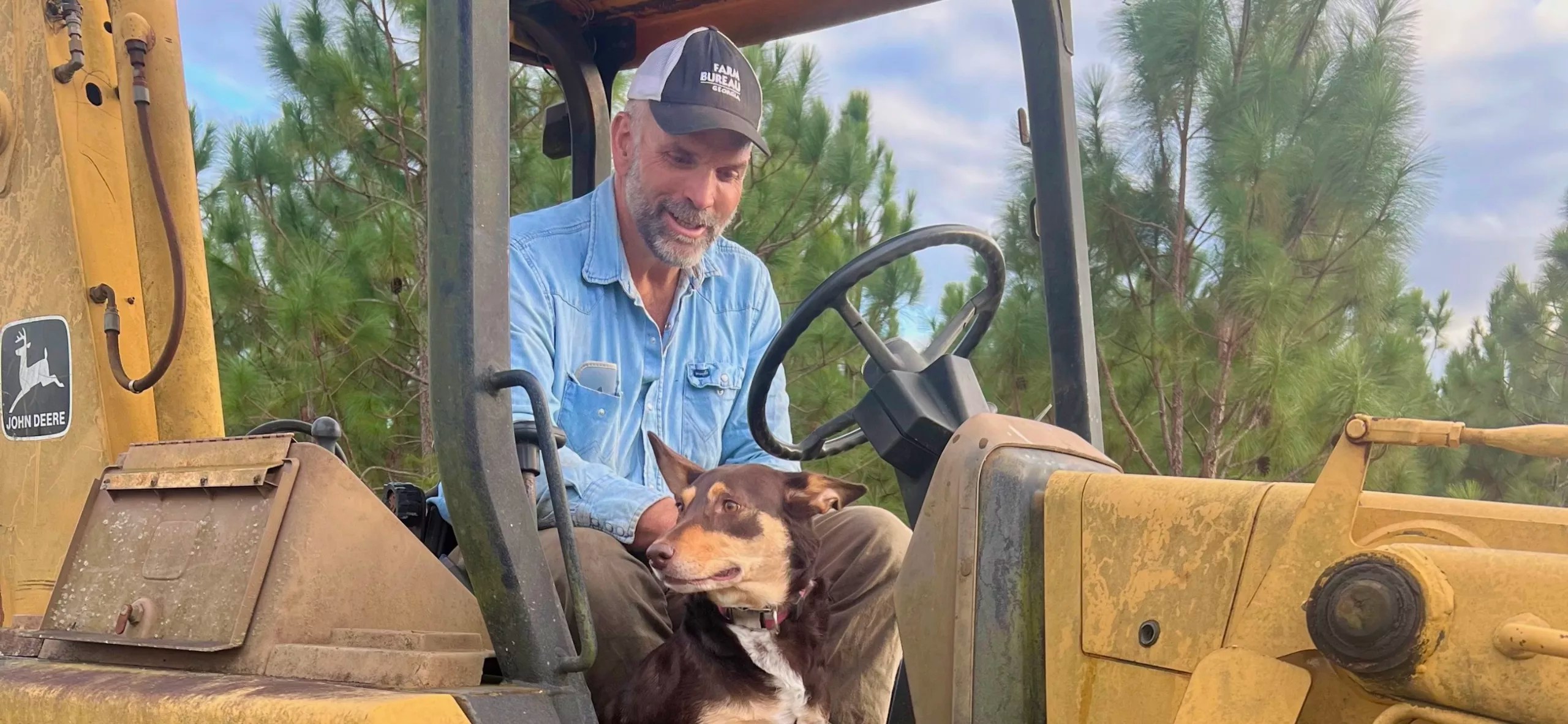 Matt Berry on the tractor at his farm. (Credit: Alicia Berry)