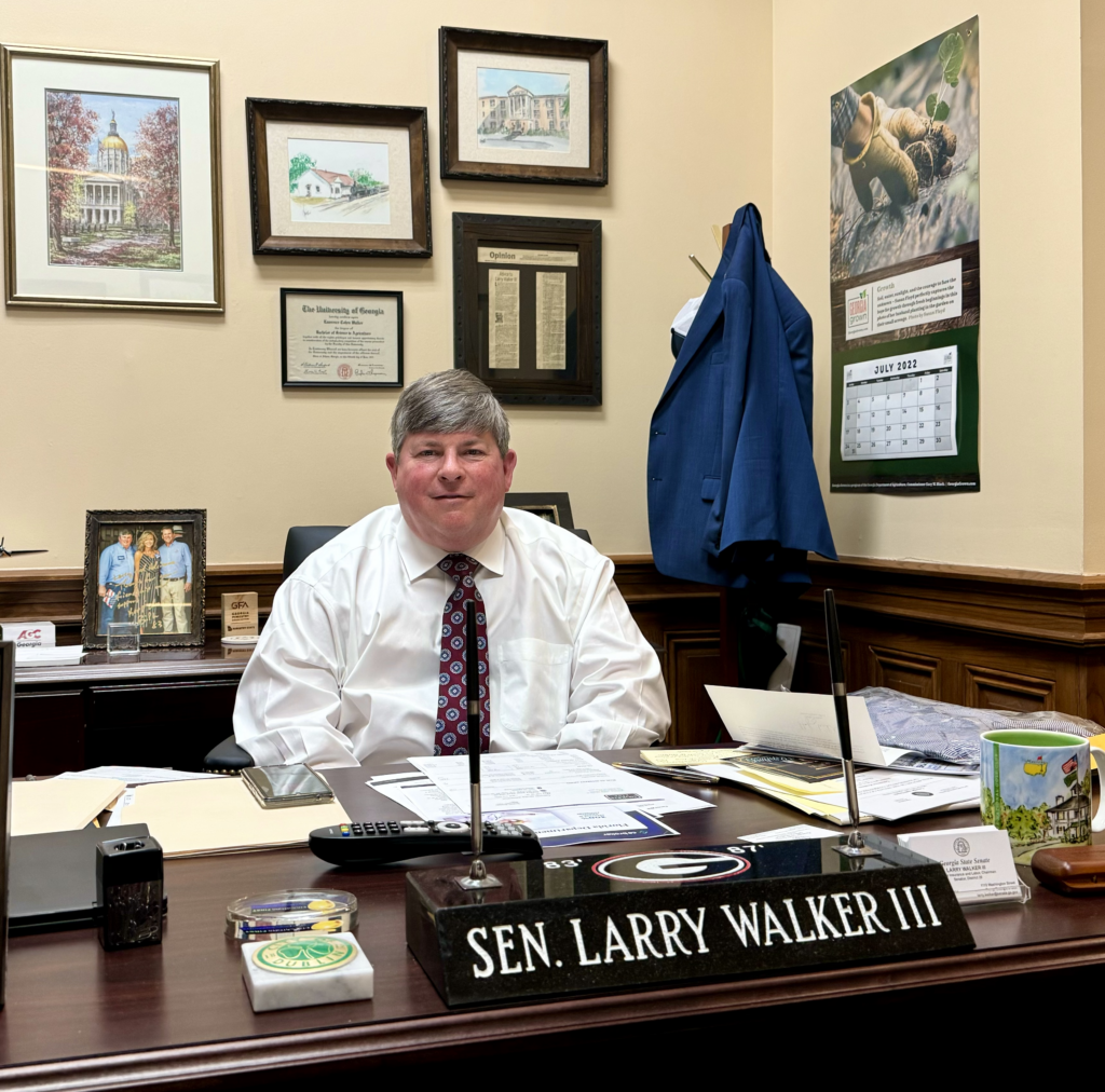 Senator Larry Walker III, R-Perry, chair of the Senate occupational licensing study committee, in his Capitol office.