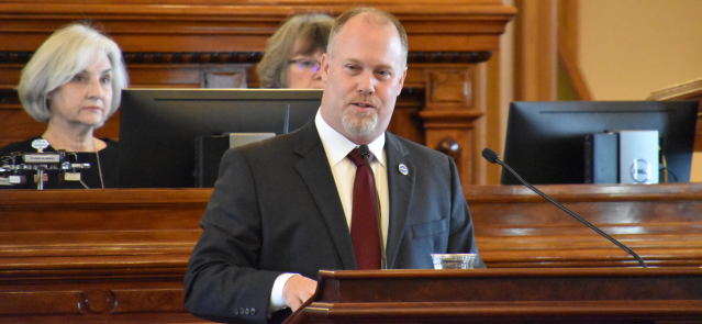 Rep. Adam Smith speaks to the House on Jan. 18 about a tax bill.