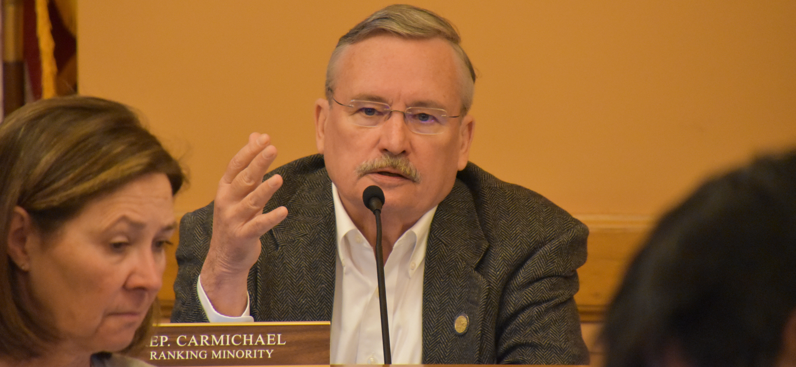 Rep. John Carmichael speaks Feb. 19, 2024, during a House Corrections and Juvenile Justice Committee hearing.