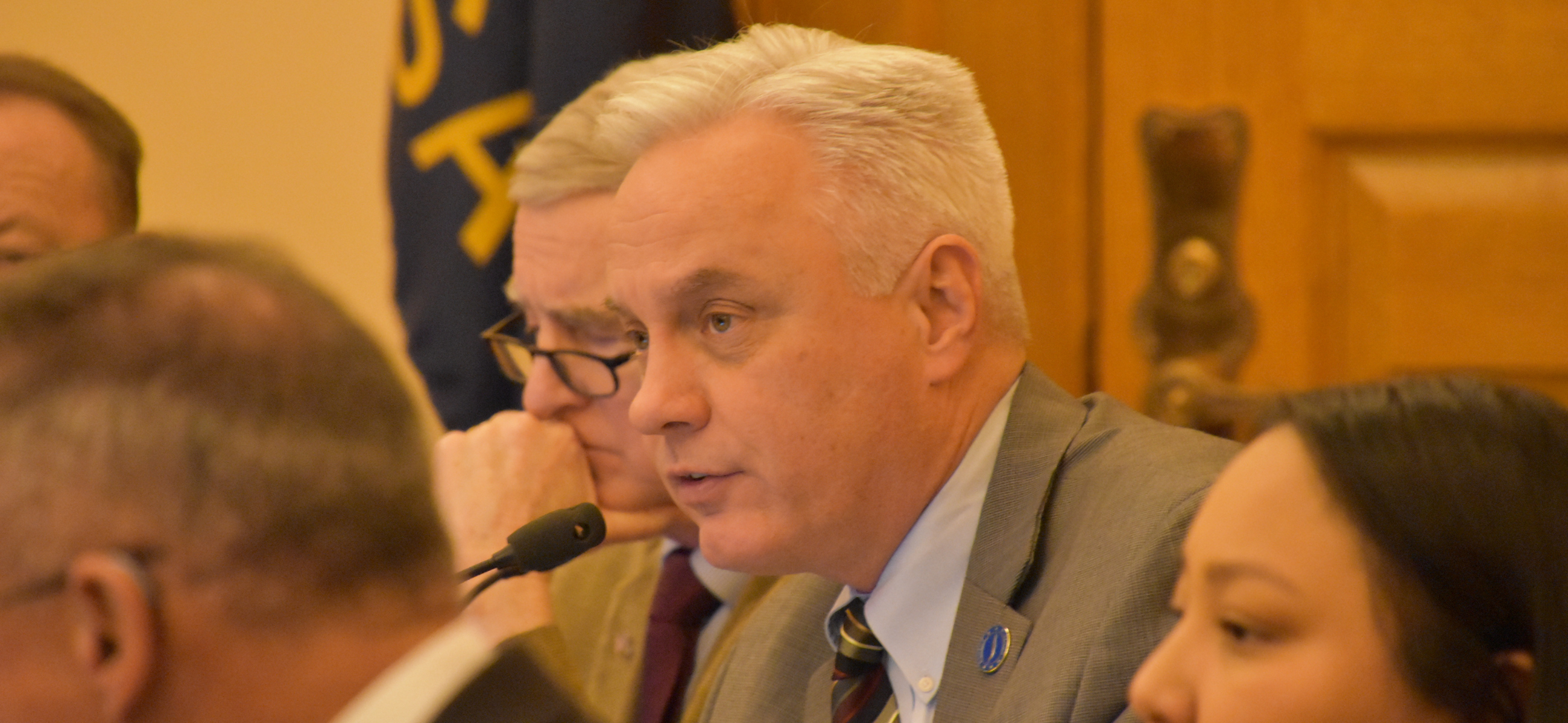 Rep. Ron Bryce speaks Feb. 12 during a House Health and Human Services Committee hearing.