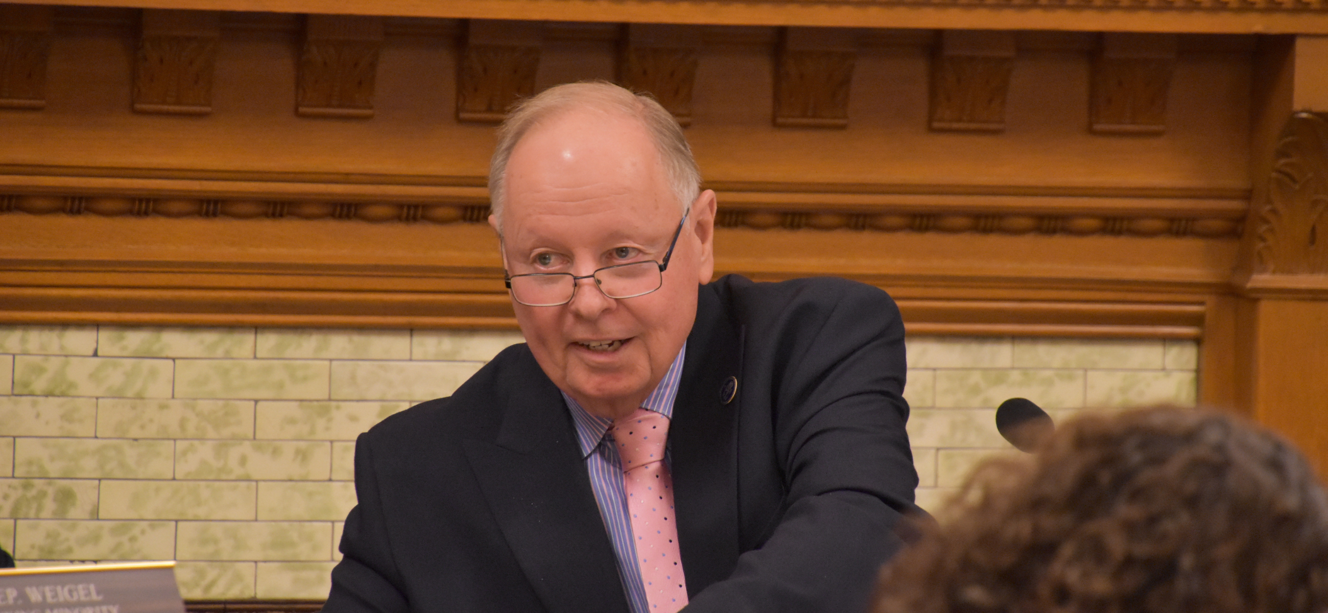 Rep. Ronald Ellis speaks Feb. 13 at a House Veterans and Military Committee hearing.
