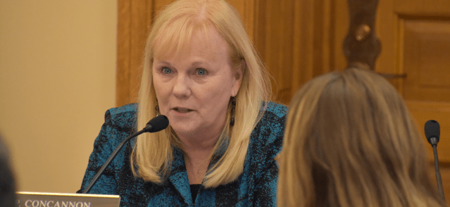 Rep. Susan Concannon speaks during a Feb. 5 House Committee on Child Welfare and Foster Care hearing.