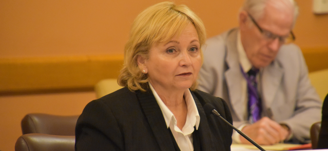 Sen. Caryn Tyson during a March 13, 2024 meeting of the Senate Committee on Assessment and Taxation.