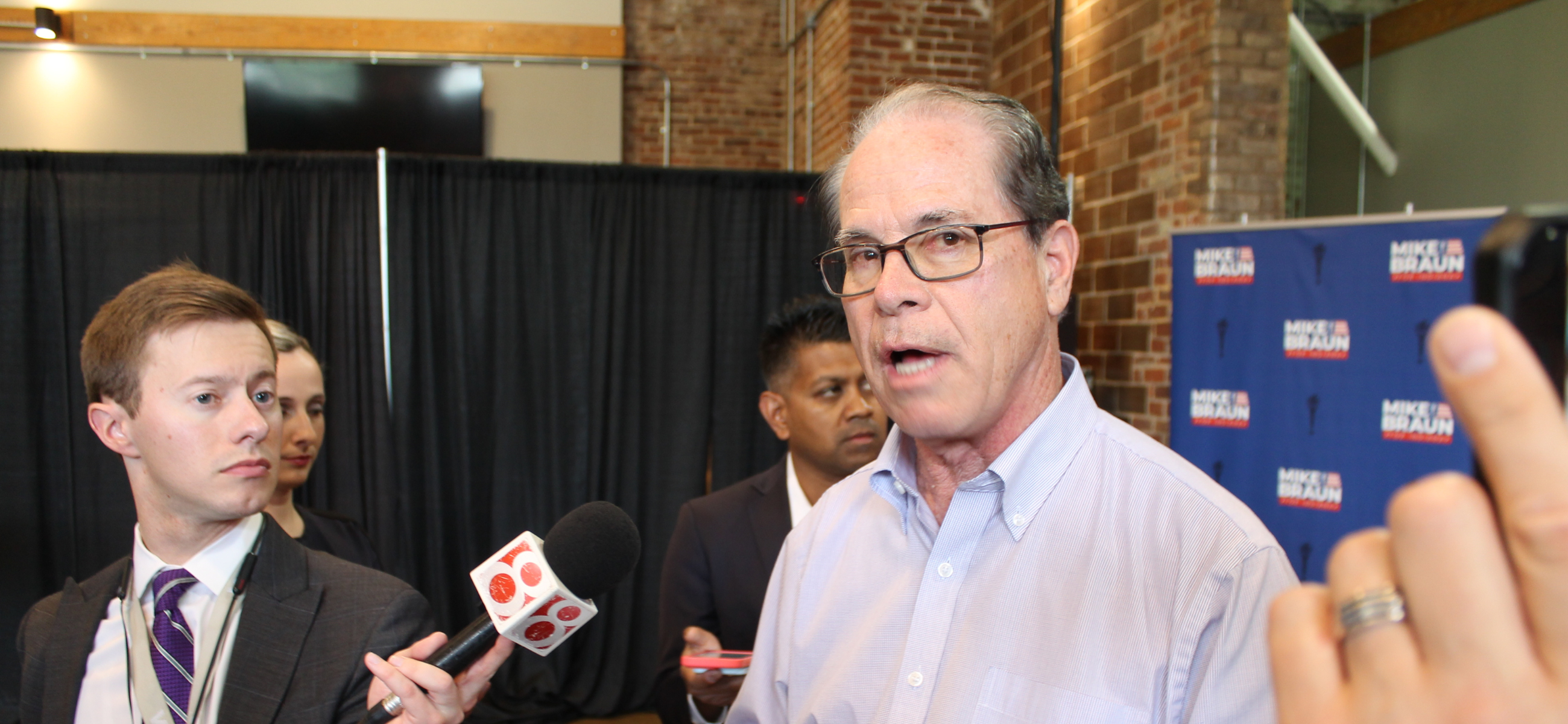 Mike Braun just before his watch party began on May 7, 2024. (Credit: Jarred Meeks)