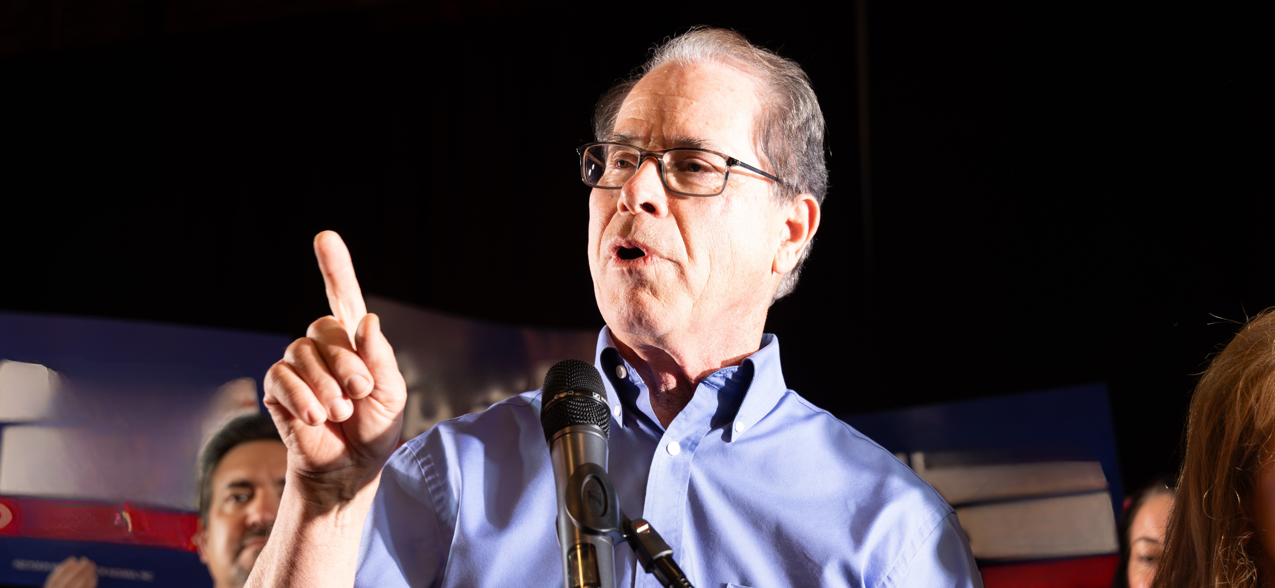 Republican gubernatorial nominee Mike Braun addresses the crowd. (Credit: Mark Curry)