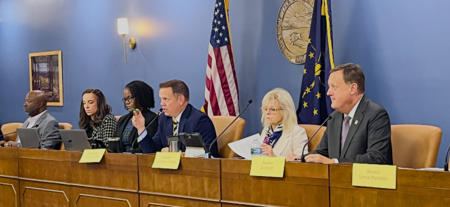 Interim Study Committee on Courts and the Judiciary Chair Rep. Chris Jeter, center, speaks during a committee meeting Sept. 27, 2024. (Credit: Tom Davies)