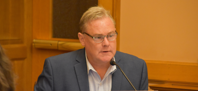 Rep. Sean Tarwater speaks Sept. 10, 2024, at a Legislative Post Audit Committee meeting.