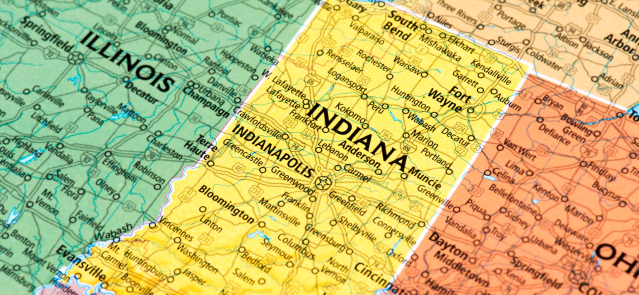 Indiana map. (Credit: omersukrugoksu via Getty Images Signature)