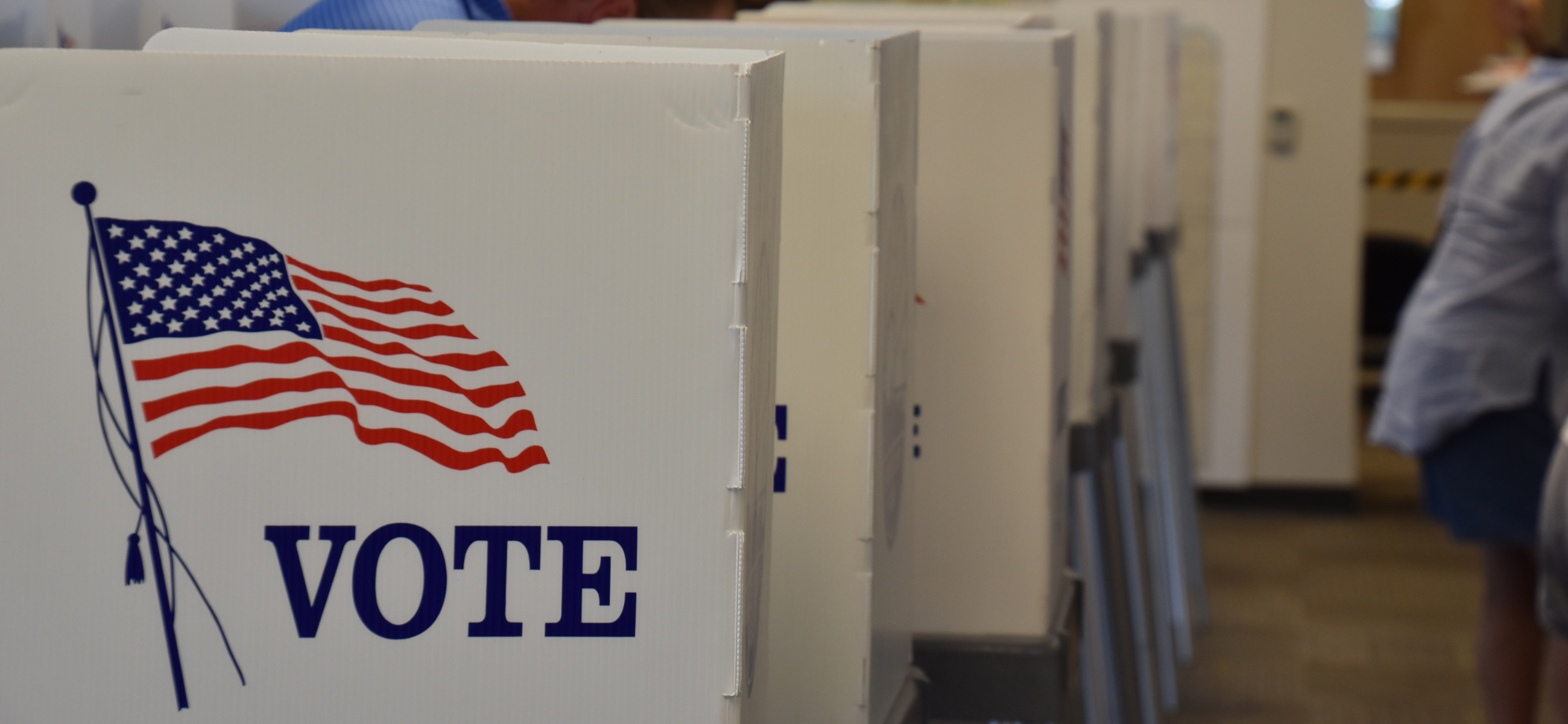 A voting booth in Shawnee County, Kansas.